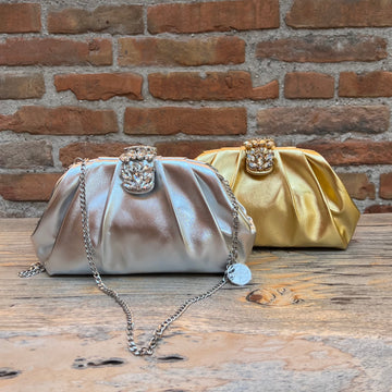 Borsa clutch con pietre