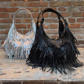Borsa a sacca con frange