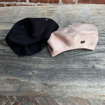 Cuffia a basco ricamo strass