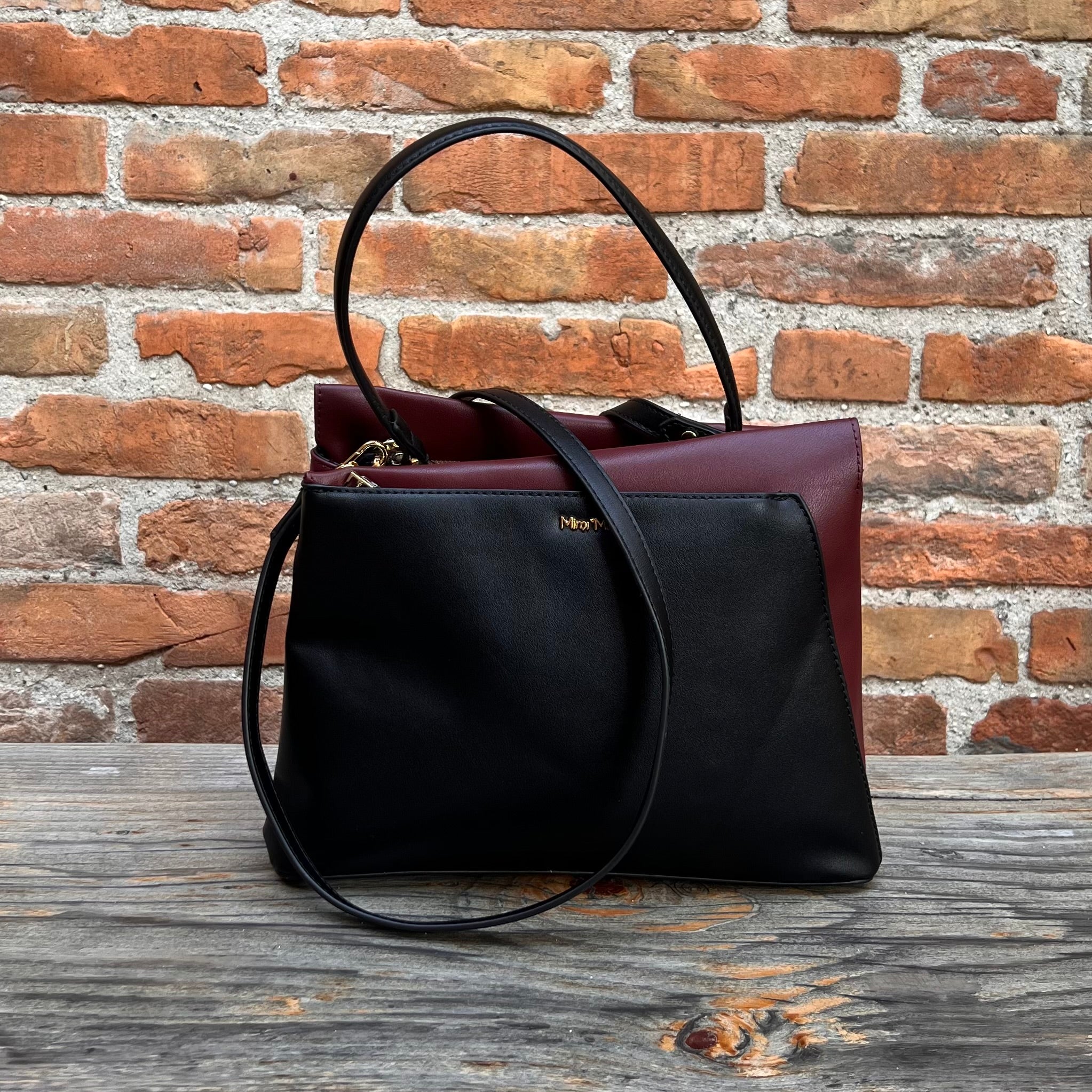 Borsa a spalla bicolore