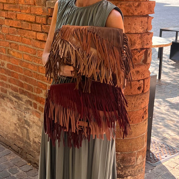 Borsa a busta con frange