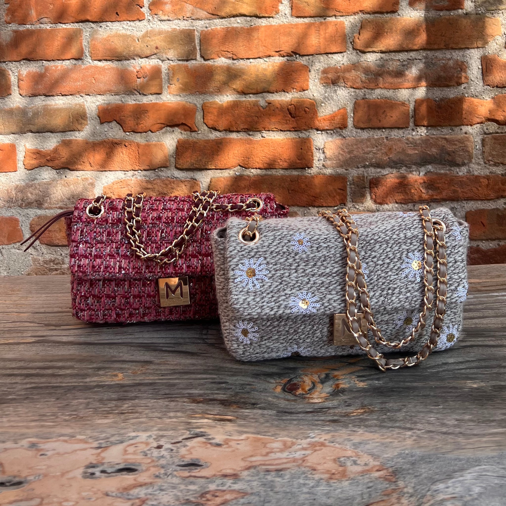 Borsa in Tessuto bouclé