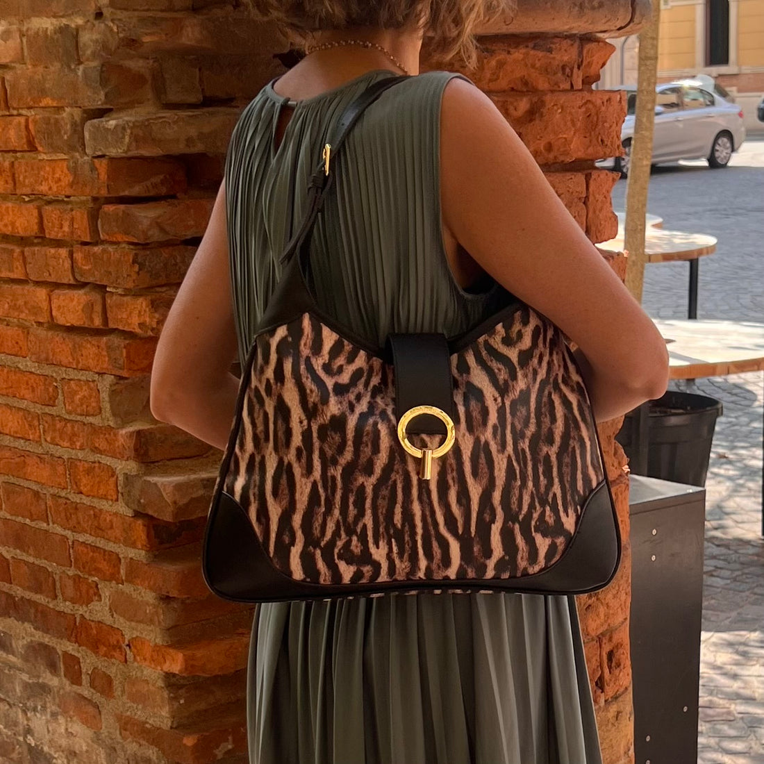 Borsa a spalla maculata