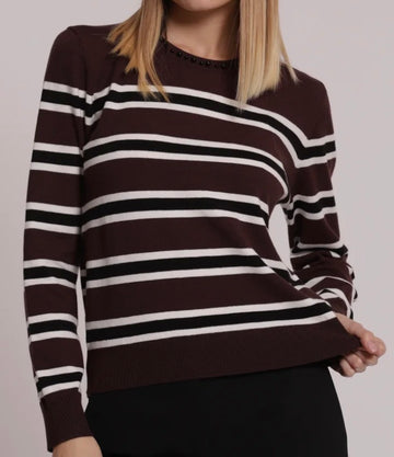 Maglia a righe con perle