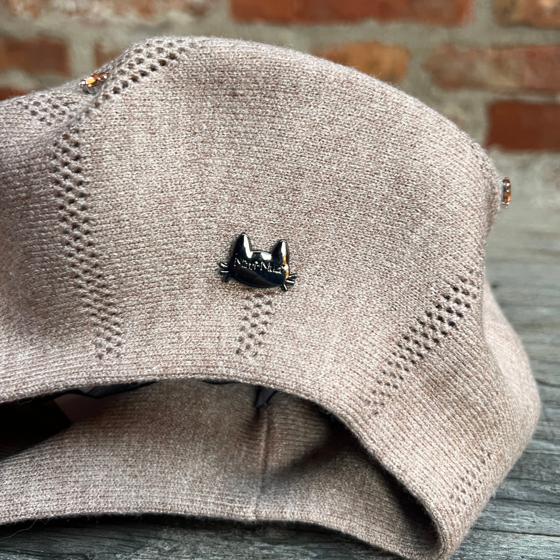 Cuffia a basco ricamo strass