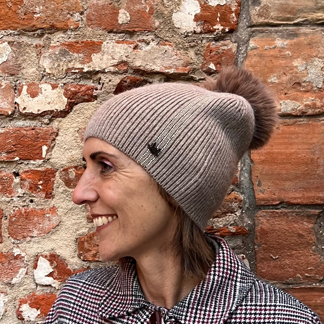 Cuffia pon-pon strass