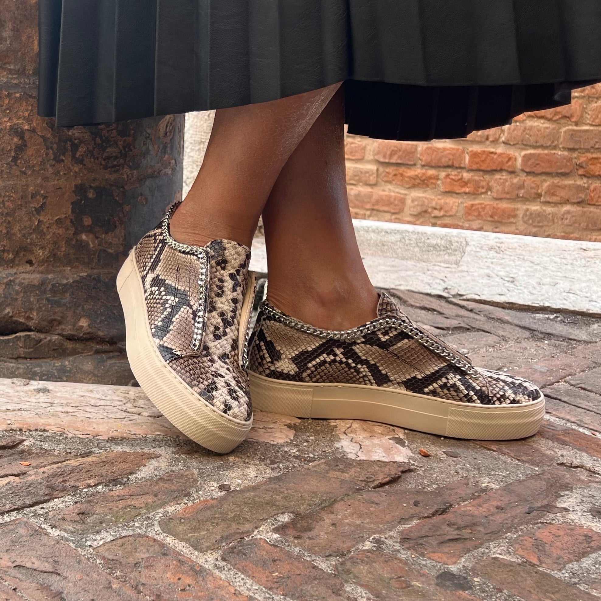 Slip-on Catena in pitone